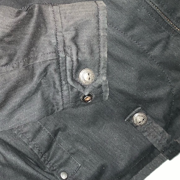 Harley Davidson size L black soft shell riding jacket black skull & wings logo - Picture 9 of 16